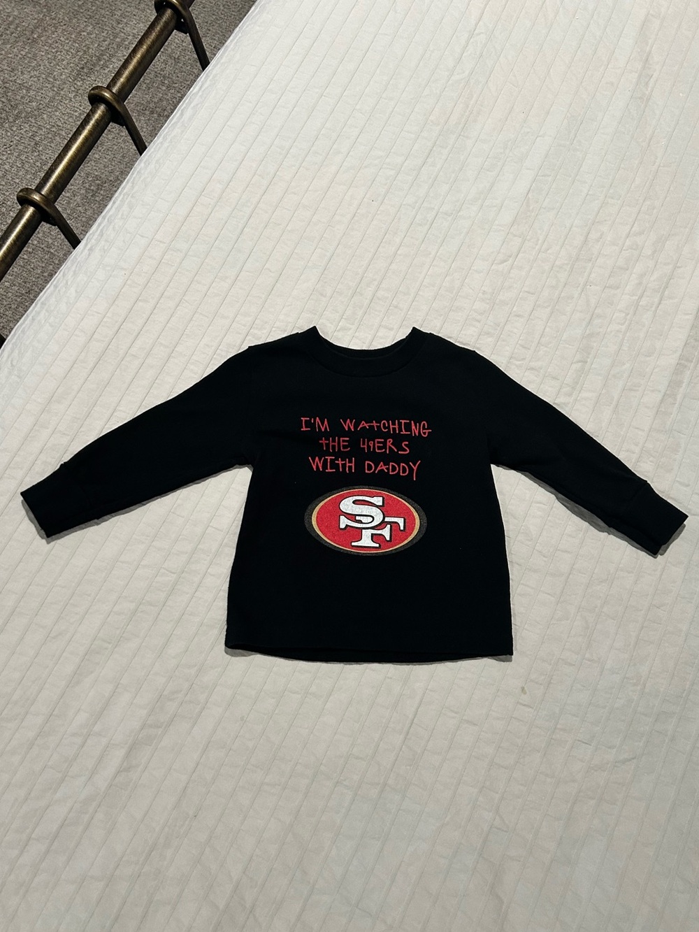 Rabbit Skins Black Long Sleeve Tee with Red & Gold SF Logo